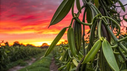 Vanilla vine plantation