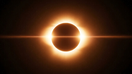 Solar eclipse with bright corona and rays against dark background astronomy and space concept