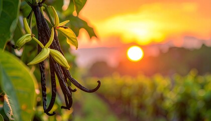 Vanilla vine plantation