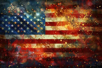 American Celebration - Usa Flag With Fireworks