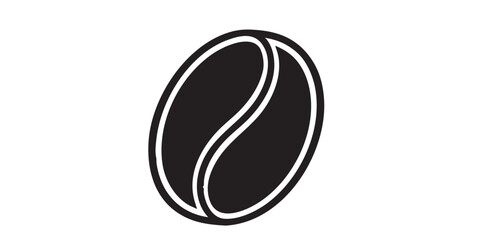 Coffee bean vector icon, gift symbol, Christmas present concept, black outline and filled style, isolated on transparent background, simple modern design