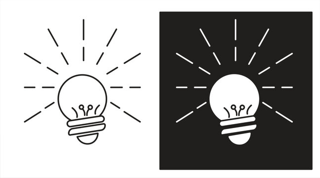 Light bulb icon, energy and thinking symbol, creative ideas and inspiration concept, editable innovative and creative business solution design, isolated in modern simple flat design, vector illustrati - Powered by Adobe
