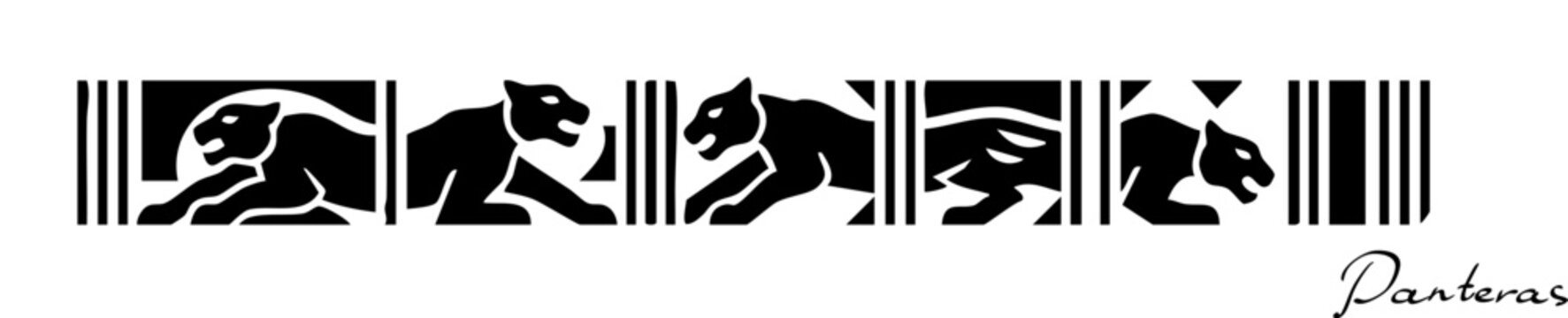 Snow leopard panther lion predator similar to QR code, barcode
