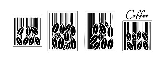 cardamom, cinnamon, coffee are similar to a QR code barcode code. Spring, Valentine's Day