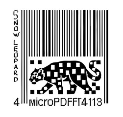 Snow leopard panther lion predator similar to QR code, barcode