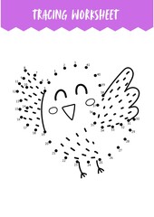 Chicks Farm birds Tracing Worksheet - Numbered Dots Connect Activity for Kids