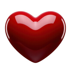 Shiny red heart symbol isolated on transparent background