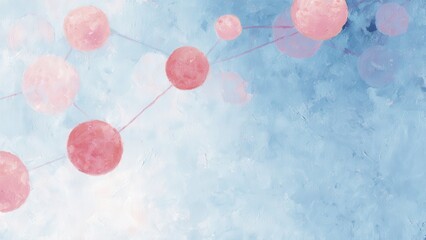 分子構造モチーフの抽象背景 ピンクブルー