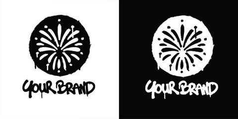 Graffiti fireworks logo vector design