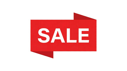 Fototapeta premium Red Sale Banner on PNG Background with White Text