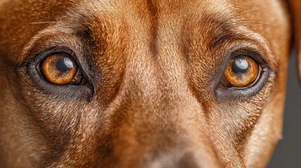 Close-up view of dog eyes showing signs of an eye health problem. 