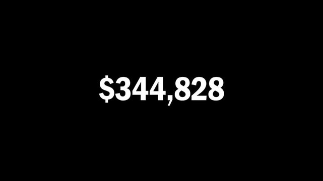 Dollar counter up to $1,000,000, Fast running numbers up to one million dollars, growth amount counter animation. for extraordinary business benefits