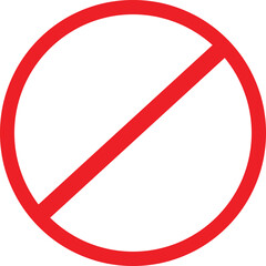 Red circle with a diagonal line through it on a white background prohibition © Limon