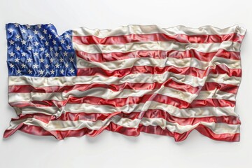 American flag on white background