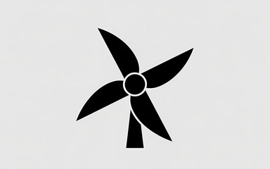 3D Render Wallpaper of a Black Wind Turbine Silhouette with Copy Space, Modern and High-Tech Concept