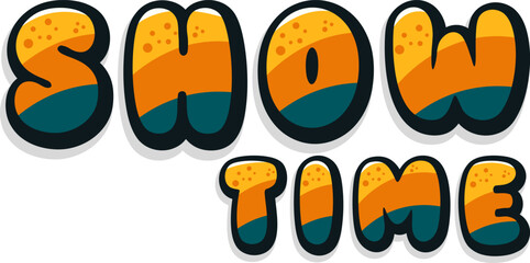 Show time 3d editable text effect style. typography text, font style with Alphabet . Vintage show time text effect. 