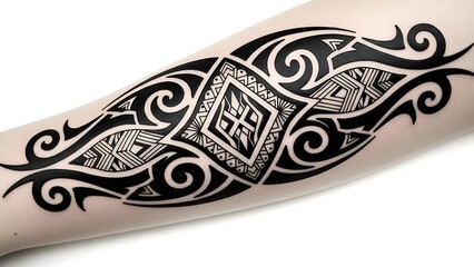 Black Tribal Tattoo on Arm