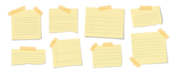 Torn Yellow Sticky Note Vector Illustration &ndash; Office Memo Template