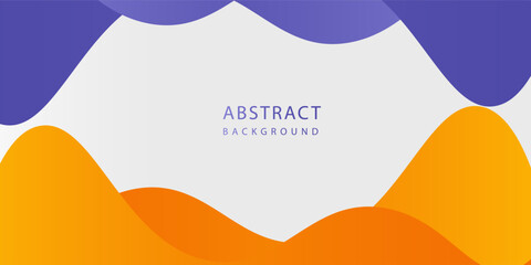 Simple purple and orange geometric business banner design. Creative banner design with wave shapes on white background for template.vector,flayer