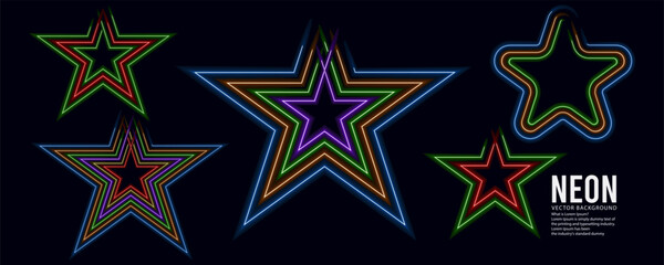 Obraz premium Colorful Neon Star Shapes for Decorative Use