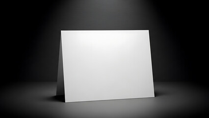 Fototapeta premium Blank White Greeting Card Mockup on Dark Background with Spotlight Copy Space