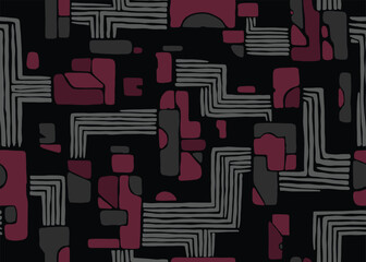 Abstract burgundy Geometric shapes pattern background. Vector illustration art backdrop