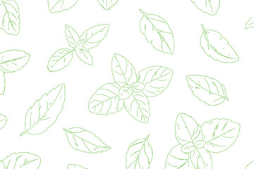 Fresh Mint Leaf Seamless Pattern for Herbal and Organic Designs © MSTROJINA