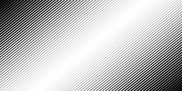 Dotted halftone gradient texture. Vanishing polka dot background. Repeating dots gradation pattern background. Black fading comic pop art overlay backdrop. Raster effect wallpaper. Vector halftone