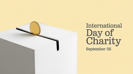 International day of charity minimal podium background design
