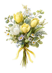 Fototapeta premium PNG Elegant floral bouquet illustration.