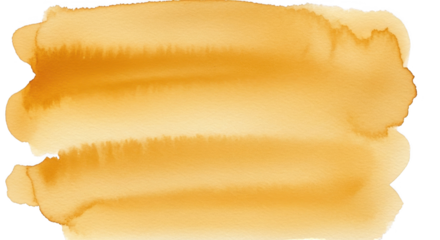 Abstract orange watercolor brush stroke stain texture isolated on transparent background