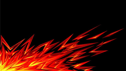 Vibrant flames erupt in a burst of fire against a dark background