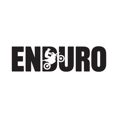 Enduro motocross graphic design with a rider silhouette within the letters