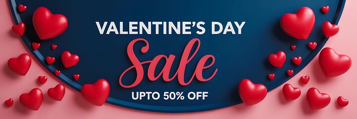 Valentines day sale frame with heart border decoration
