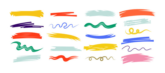 Colorful Brush Stroke Collection  Modern Vector Design Elements