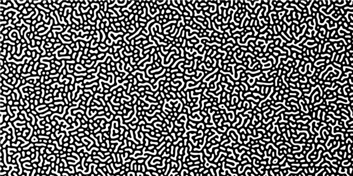 Abstract truing organic wallpaper Turing reaction diffusion monochrome seamless pattern with chaotic motion. Turing reaction diffusion monochrome seamless pattern with chaotic motion.