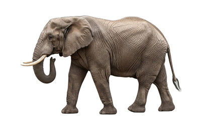 Obraz premium Realistic detailed image of an african elephant isolated on black background with impressive size