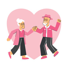 Valentine flat character vector couple illustration, romantic pose flat design illustration good for website and mobile app.