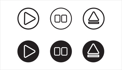 music play icon set, song vector on white background