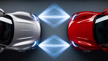 Modern car safety technology with autonomous vehicle sensors
