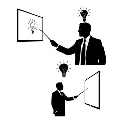 bussiness man give ideas silhouette pack