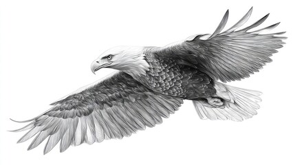 Naklejka premium Bald Eagle in Flight