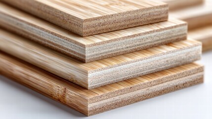 Close Stacked Bamboo Plywood Boards