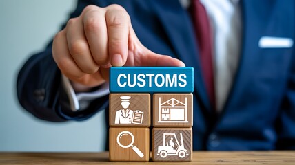 Customs clearance and logistics process business concept
