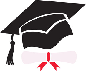 Graduation cap with diploma logo icon vector image