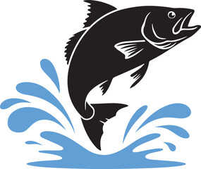 umping fish silhouette vector image