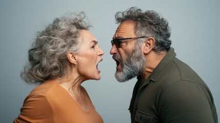 A tense moment captured between two older individuals, showcasing their heated discussion filled with emotion, emphasizing the complexities of relationships in aging.