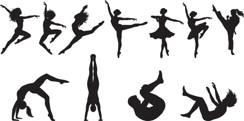 Large crowd silhouette of people cheering with hands up at a music concert or stadium sports event, vector illustration for festival and party backgrounds.