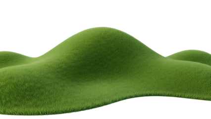 Green hill landscape isolated on transparent background