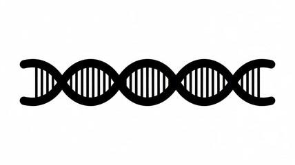 DNA double helix structure in black and white